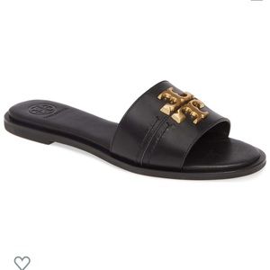 Tory Burch Everly Slide Sandals, Black, Size 8